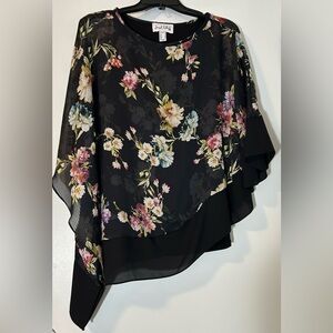Joseph Ribkoff Black Multicolor Floral Blouse